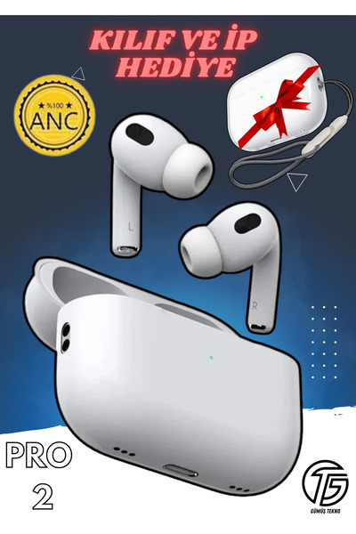GÜMÜŞTEKNO Pro 2.nesil Bluetooh Kulaklık Anc Mod Gürültü Engelleyici Kılıflı ...
