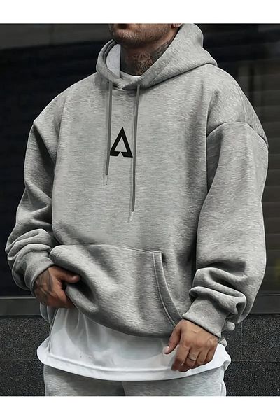 LAND MODA ΦΟΥΤΕΡ UNISEX TRIANGLE PRINTED με κουκούλα