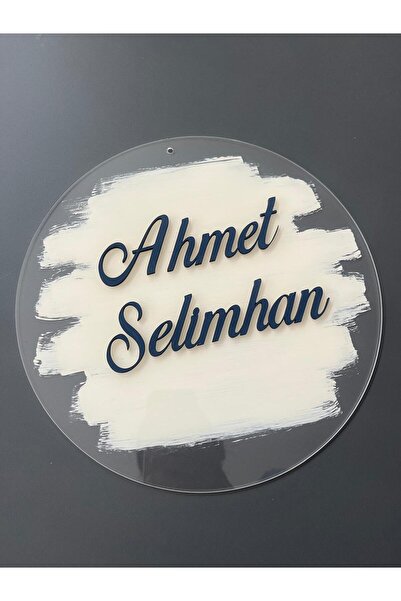 Pembe Ağaç Tasarım Atölyesi Özel Tasarım Şeffaf Boyalı İsimli Pano Kapı Süsü-isme Özel Bebek Çocuk Genç Kapı Süsü