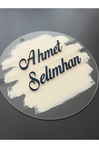 Pembe Ağaç Tasarım Atölyesi Özel Tasarım Şeffaf Boyalı İsimli Pano Kapı Süsü-isme Özel Bebek Çocuk Genç Kapı Süsü