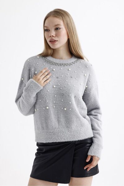 Butik Triko Kazak Taşlı ve İncili