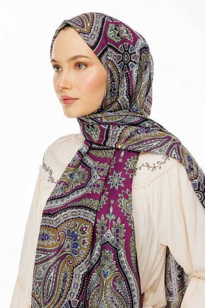 VALORSCARF Hyacinth Patterned Rustic Shawl