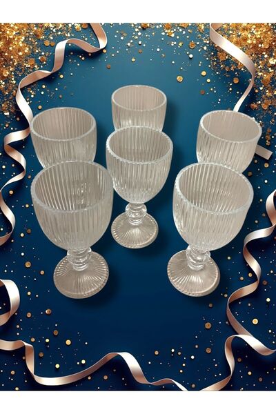 Masaf Home 6 Lı Kahve Yanı Su Bardağı Kristal Flut Bardak