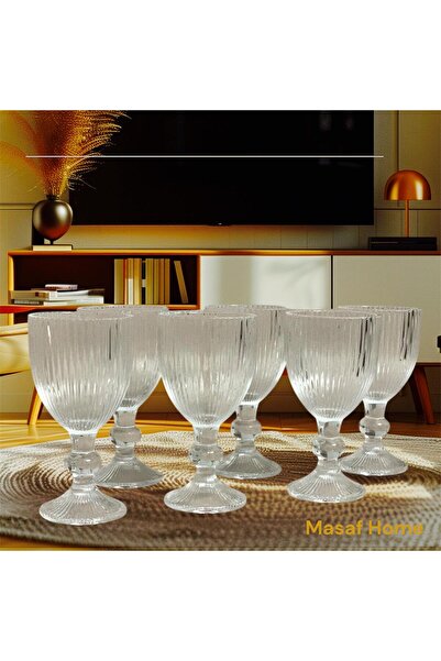 Masaf Home 6 Lı Kahve Yanı Su Bardağı Kristal Flut Bardak