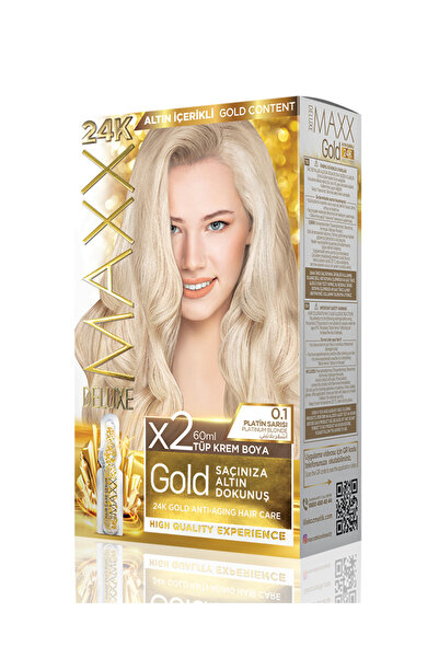 MAXX DELUXE Golden 24k 0.1 Platin Sarısı Altın Içerikli Saç Boyası