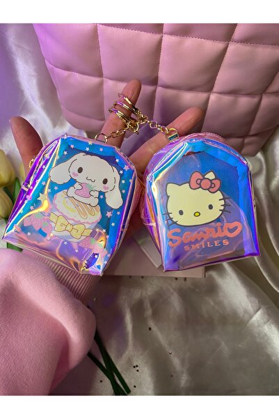 SANRIO 1 ad. Sanrıo karakterli hologramlı cüzdan anahtarlık,kartlık cüzdanı h...