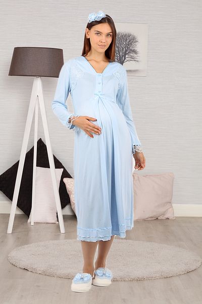 lohusahamile 4-Piece Maternity Set with Blue Lace Detail