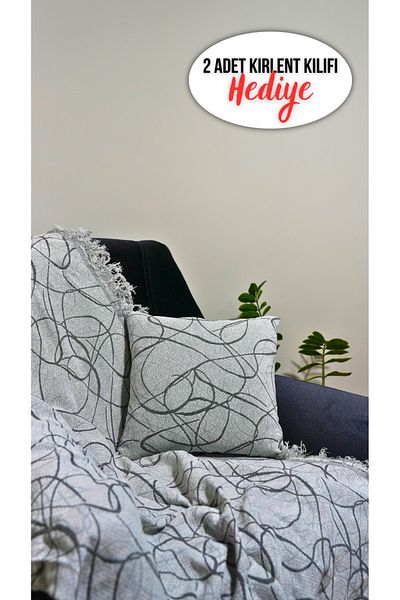 Rell Home غطاء أريكة فاخر مضاد للانزلاق مصنوع من القطن بنسبة 100% |   غطاء متعدد الأغراض |   2 قطعة غطاء وسادة مقاس 40x40 سم
