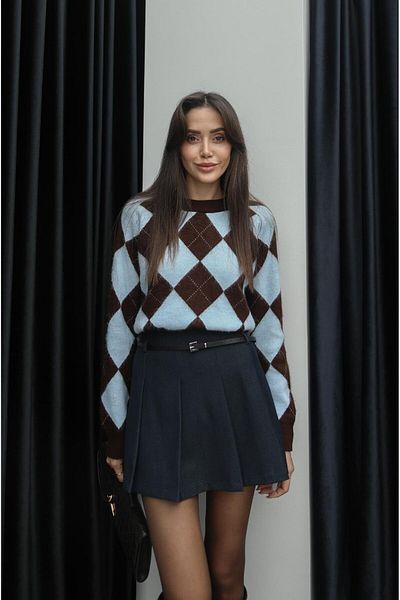 Havoş Pulover cu model Haley Argyle maro albastru