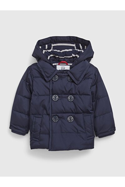 GAP Erkek Bebek Lacivert Düğmeli Puffer Şişme Mont