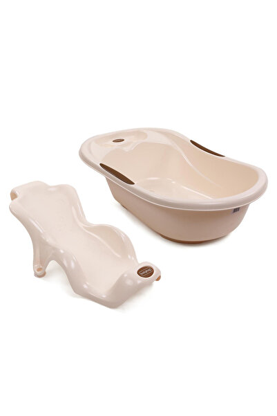 Babyhug Babyhug Joy Bath Tub - Lightweight and Portable for Newborn, Easy to Clean, Safe Design, Beige