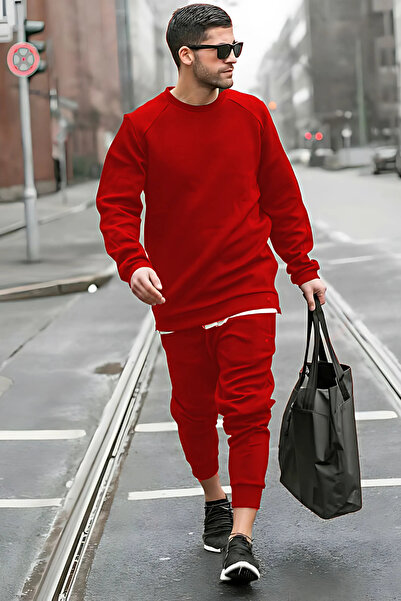 YAKAMEL Set de trening pentru bărbați, sport, cu guler rotund, cu 3 fire