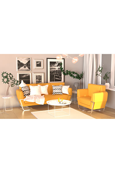 Mahmayi Sandal PU Leatherette Single Seater Sofa, Comfortable Living Room Furniture