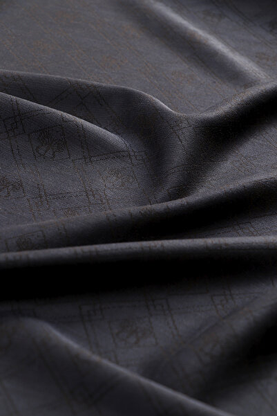 Bursa İpek Синій шарф з монограмою з жакардового шовку