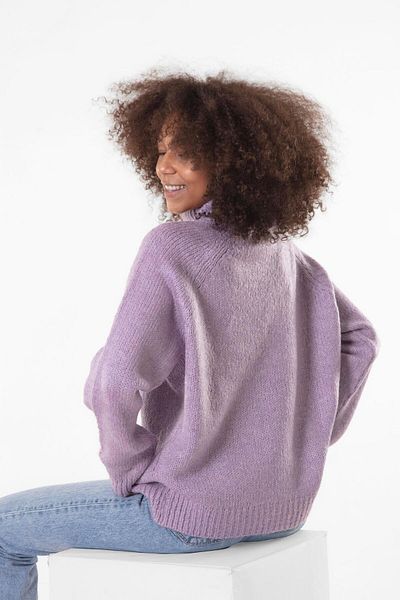 Figo Turtleneck Raglan Sleeve Ribbed Knitwear Sweater