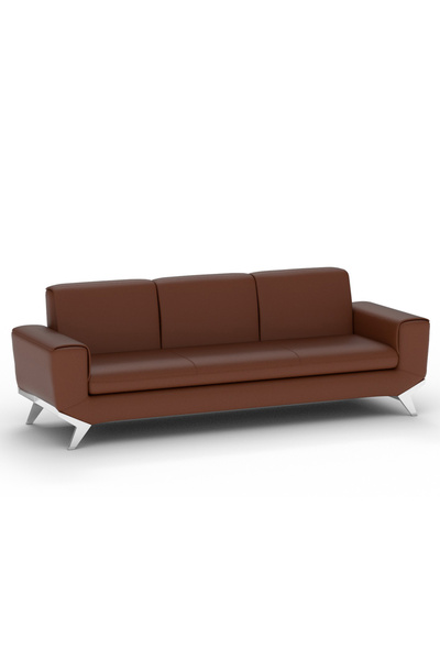 Mahmayi أريكة بثلاثة مقاعد من الجلد الصناعي باللون البني من شوكو، أثاث عصري وأنيق لغرفة المعيشة