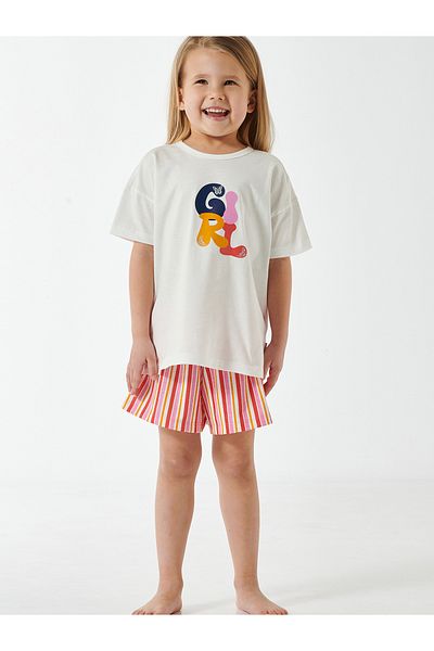 Schiesser Pyjama Girls World Organic Cotton Schlafanzug Schlafmode Bequem