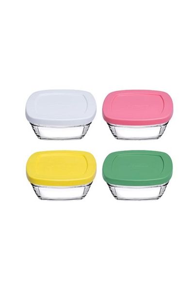 Paşabahçe 96840 Colorful Pudding Storage Container - Pack of 4 310 Cc