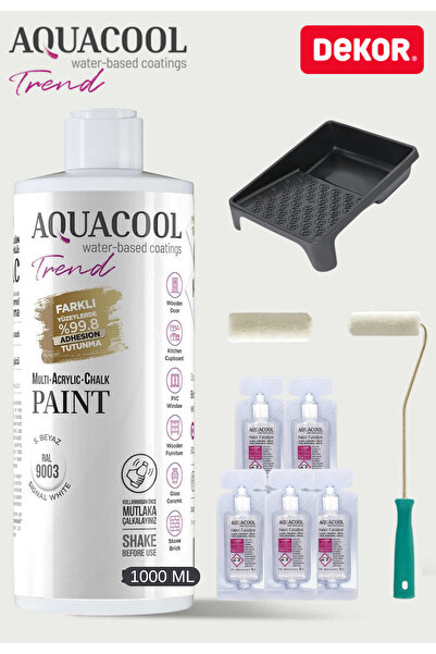 Aquacool Trend Su Bazlı Akrilik Hobi Boya 1000 ml Rulo Katalizör Boyacı Tavas...
