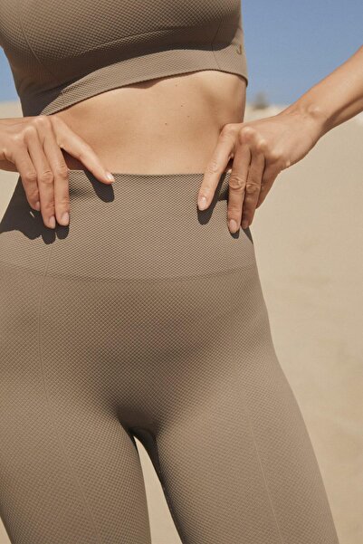 Jerf Holly Petek Desenli Yüksek Bel Biker Tayt Yeşil