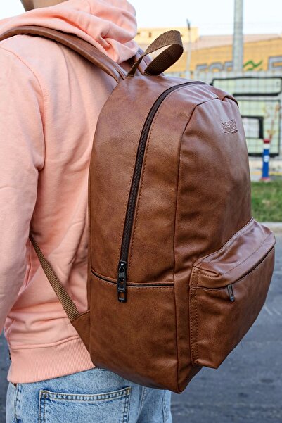 Chekich Мъжка кожена раница Cnt006, кафява