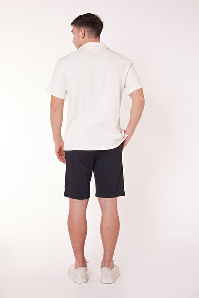 BRACCAS Ανδρικό σορτς Jogger Navy Blue με πλαϊνές τσέπες και κορδόνια στη μέση