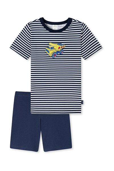 Schiesser Set mit 2 Jungen Schlafanzug – Kurz, Kinder, Bauwagen Motiv