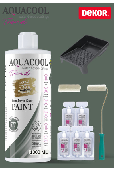 Aquacool Trend Akrilik Hobi Boya 1000 ml Rulo Katalizör Boyacı Tavası Hibrit ...