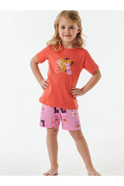 Schiesser Pyjama Girls World Organic Cotton Schlafanzug Schlafmode Bequem