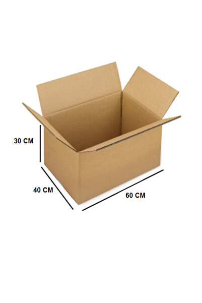 AMBALAJ MARKT Çift Oluklu Koli 60x40x30 Cm Esmer Bc Dalga 10 Adet
