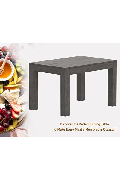 Mahmayi 4-Seater Wooden Dining Table for Kitchen, 120cm, Grey Brown Whiteriver Oak Finish