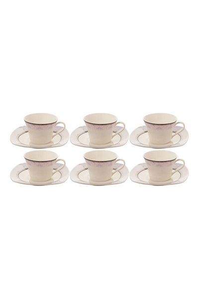 Dania 12-Piece Coffee Cups And Saucer Set White 6x6x6cm