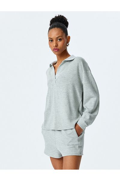 Koton Modal Fabric Viscose Oversize Mini Shorts with Tie Waist Pocket Detail