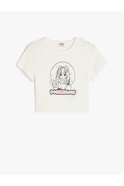 Koton Anime Printed Short Sleeve Crew Neck Cotton T-Shirt