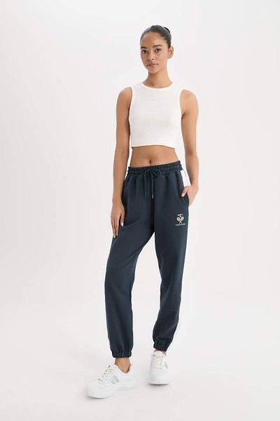 DeFacto DeFactoFit - Φούτερ Jogger με στάμπα με τσέπες και κορδόνια