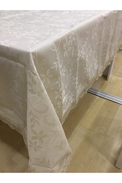 bursa çeyiz Kdk Dertsiz Fransız Güpürlü Masa Örtüsü 8 Kişilik
