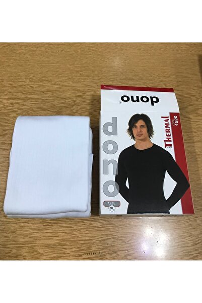 Dono Erkek Beyaz Renk %100 Pamuk Motorcu Dostu Kışlık Termal Alt-üst Içlik Takım