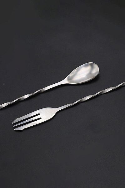 Chavin 304 Steel 6 Pieces 32 cm Double Headed Cocktail Mixing Bartender Spoon cin582-6