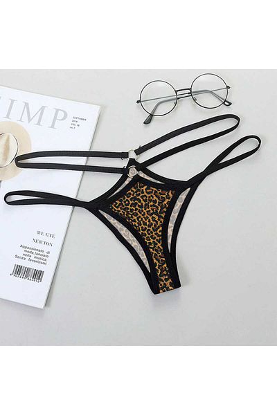 Lukas Leopard Patterned Fancy String Panties - 66294