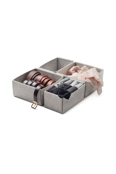 IKEA Light Grey Box Set 75X58 cm - 2 Boxes (15X27X12 cm) and 4 Boxes (25X27X12 cm)