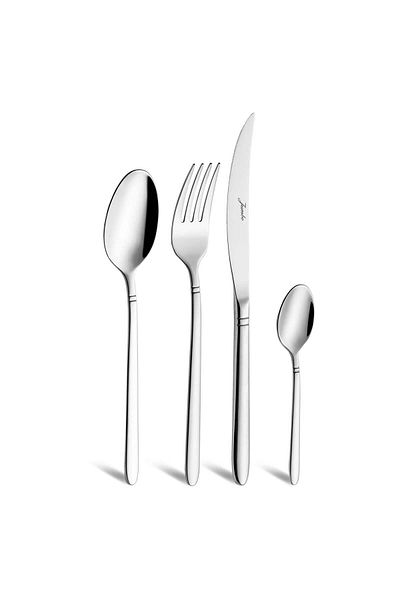 Jumbo 24 Piece Steel Dessert Spoon Set for 6 People