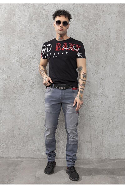 Cipo & Baxx Cd699 biker style men's jean pants with hidden pocket