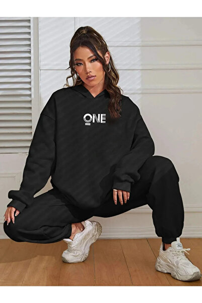 Arwen Fashion Women's One Printed Sweatshirt Sweatpants Top and Bottom Set Ho...