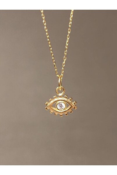 TREND 925 ayar gümüş mini göz kolye, gümüş nazarlık kolye, hediye kadın kolye, gözlü zirkon kolye