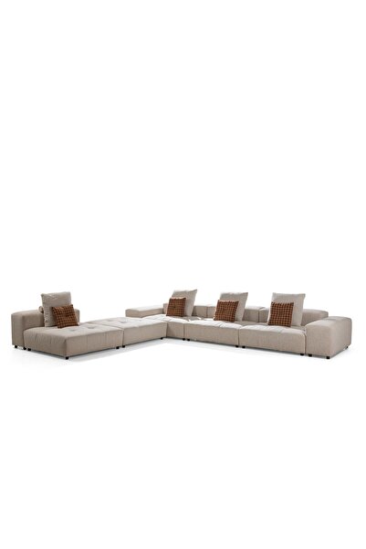 BEKALIVING Fausto Comfort Köşe Koltuk Bej - 5 Modül
