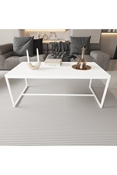 Deconode Alpine 120x60 Orta Sehpa Modern Salon Sehpası Metal Ayaklı Dikdörtge...
