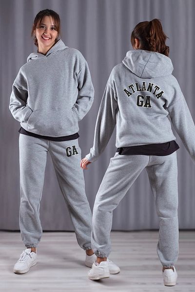 AY MONTANA LUNAVISTA Women's Atlanta Printed Hooded Sweatshirt Bottom Top Tracksuit Set