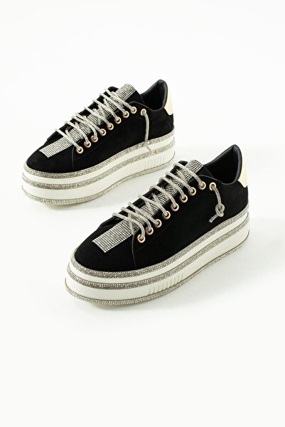 Giydim Gidiyor Yussy Süet Spor Ayakkabı Siyah
