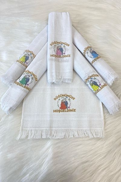 ZEYMERADE 6 Pcs Wedding Bridal Groom Circumcision Convoy Trolley Towel Ornament