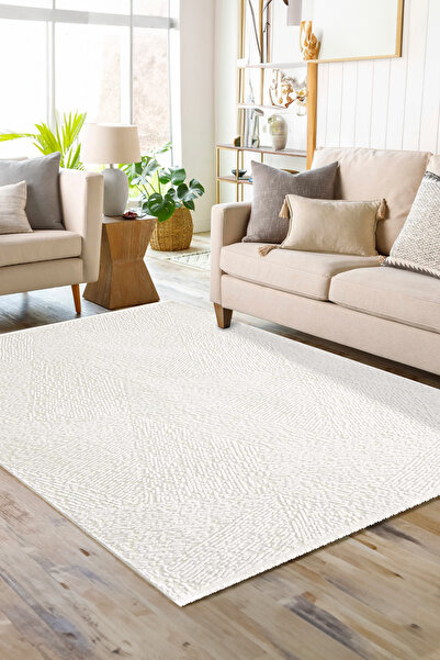 Halı Sepeti Enti Akik 8608 Krem Halı Kilim Salon Mutfak Kesme Yolluk Dokuma